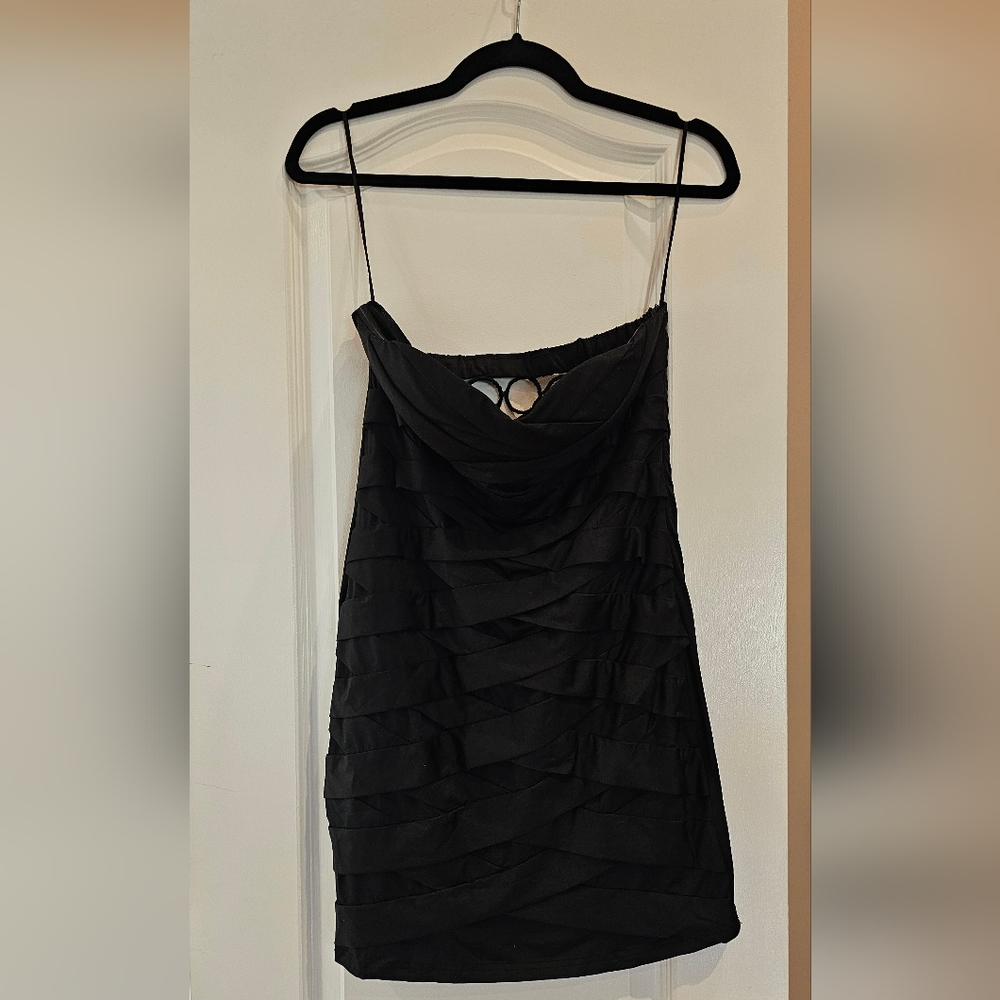 Black strapless dress